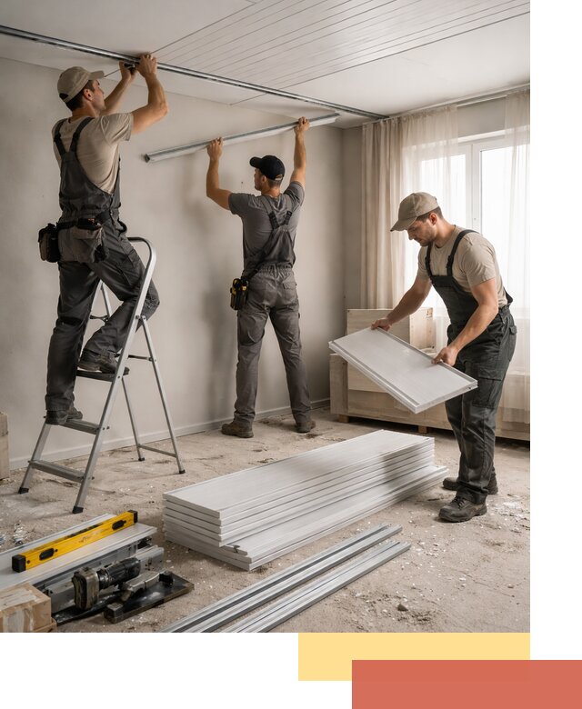 Монтаж потолка из ПВХ панелей в соколе оперативно и качественно