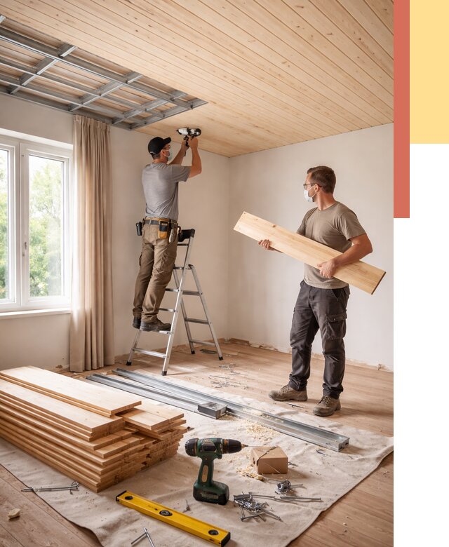 Монтаж потолка из вагонки в соколе от 6772 руб. | Быстро и недорого — ОТДЕЛОЧНИК-Скл