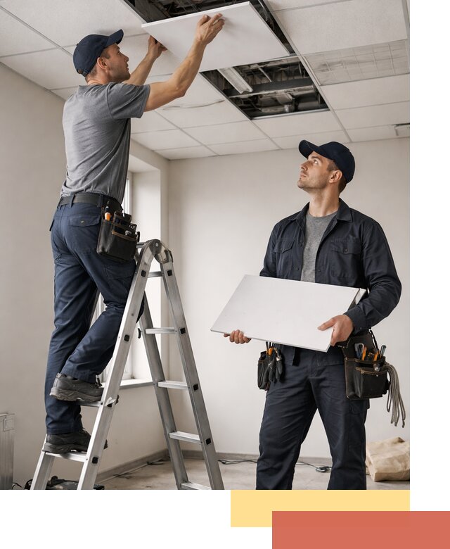 Обслуживание подвесного потолка в соколе — ремонт и чистка