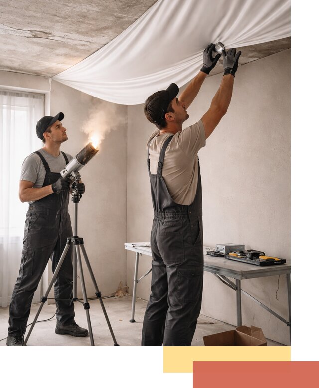 Установка натяжного потолка под ключ в соколе