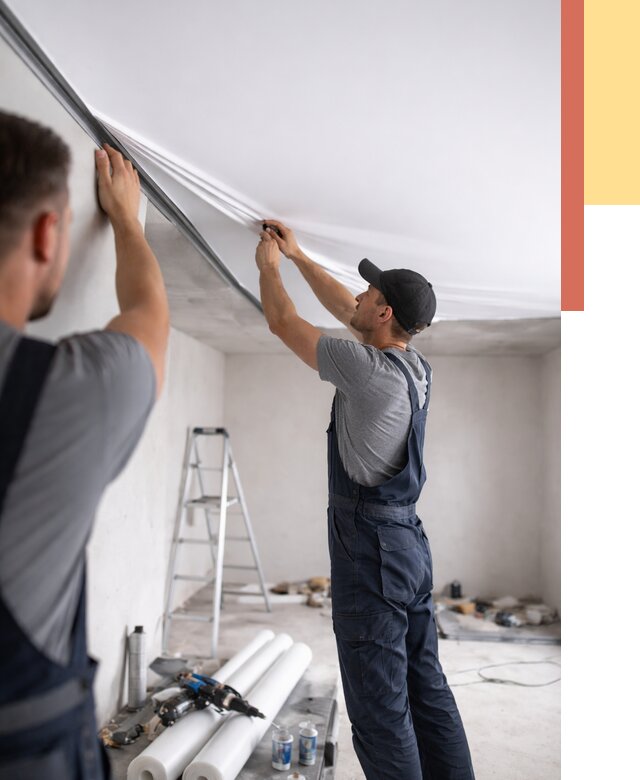 Монтаж матового натяжного потолка в соколе от 4689 руб./м² — быстро и недорого | ОТДЕЛОЧНИК-Скл