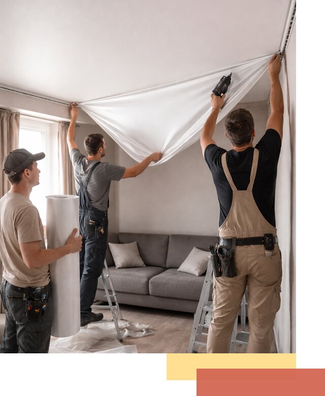 Монтаж сатинового натяжного потолка в соколе качественно и быстро