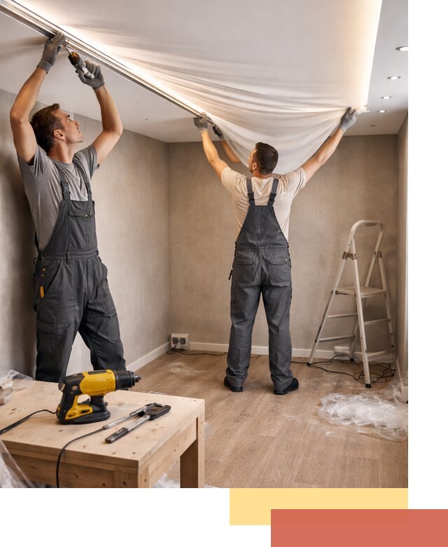 Монтаж натяжного потолка с подсветкой в соколе цена и сроки