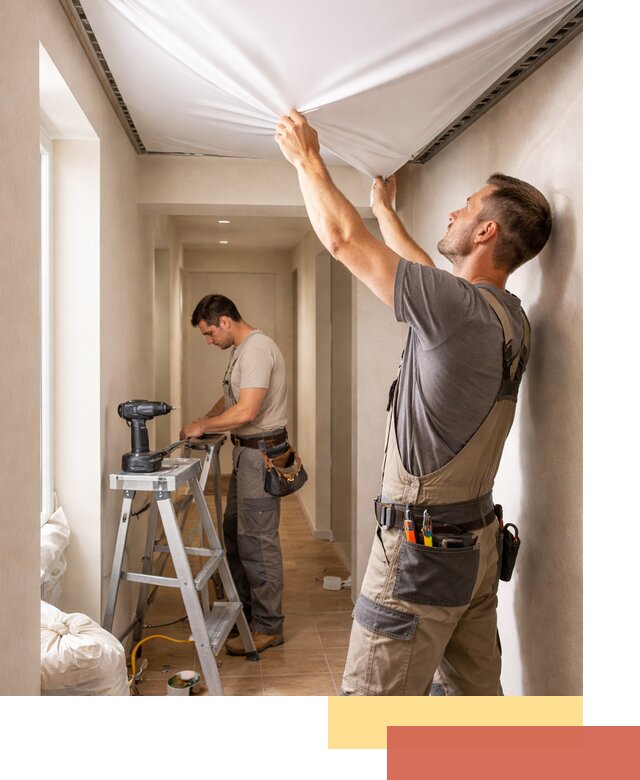 Монтаж натяжного потолка в прихожей в соколе