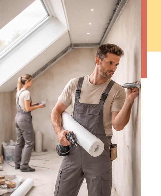 Монтаж натяжного потолка на мансарде в соколе от 3647 руб. | ОТДЕЛОЧНИК-Скл