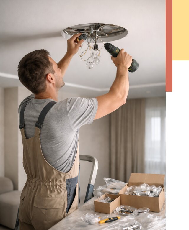 Установка люстры в натяжной потолок в соколе от 1250 руб. | Быстро и недорого — ОТДЕЛОЧНИК-Скл