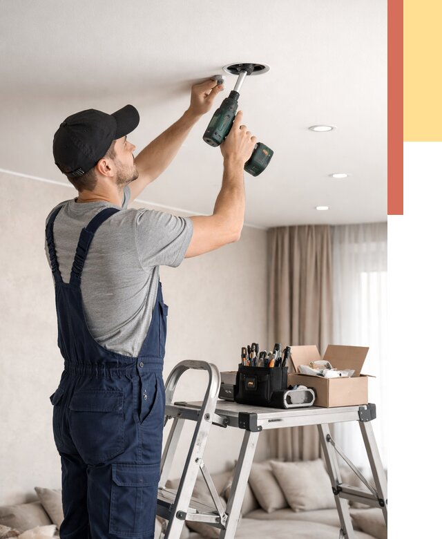 Установка и монтаж точечных светильников в натяжной потолок в соколе от 1875 руб. | ОТДЕЛОЧНИК-Скл