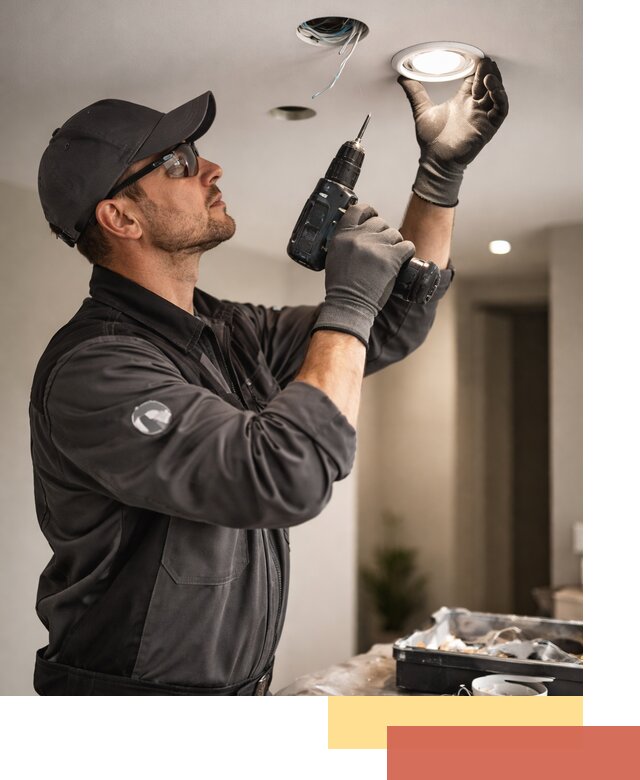 Установка точечных светильников в натяжной потолок в соколе