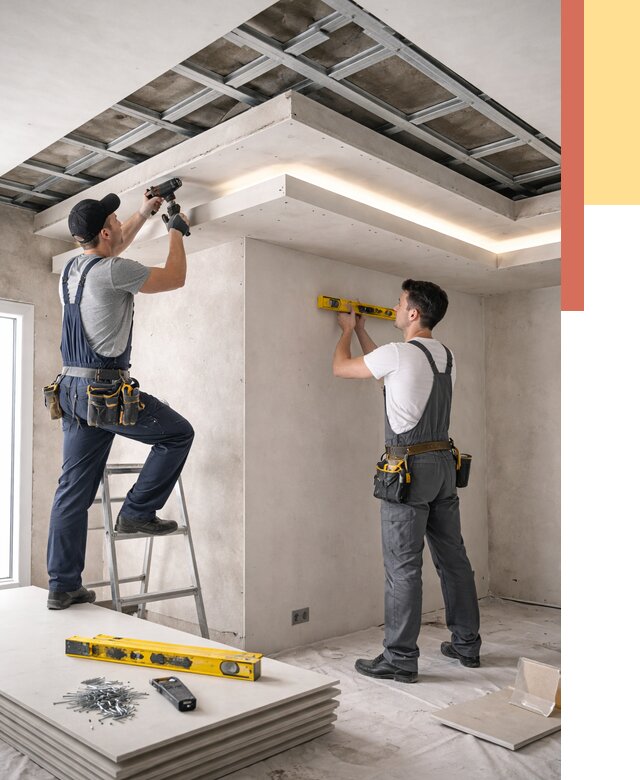 Двухуровневый потолок из гипсокартона в соколе от 1511 руб. под ключ | ОТДЕЛОЧНИК-Скл