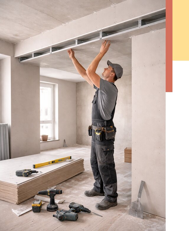 Потолок из гипсокартона с нишей в соколе от 1302 руб. под ключ | ОТДЕЛОЧНИК-Скл