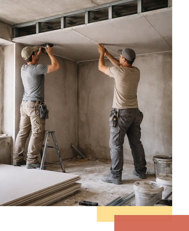 Короб из гипсокартона на потолке под ключ в соколе