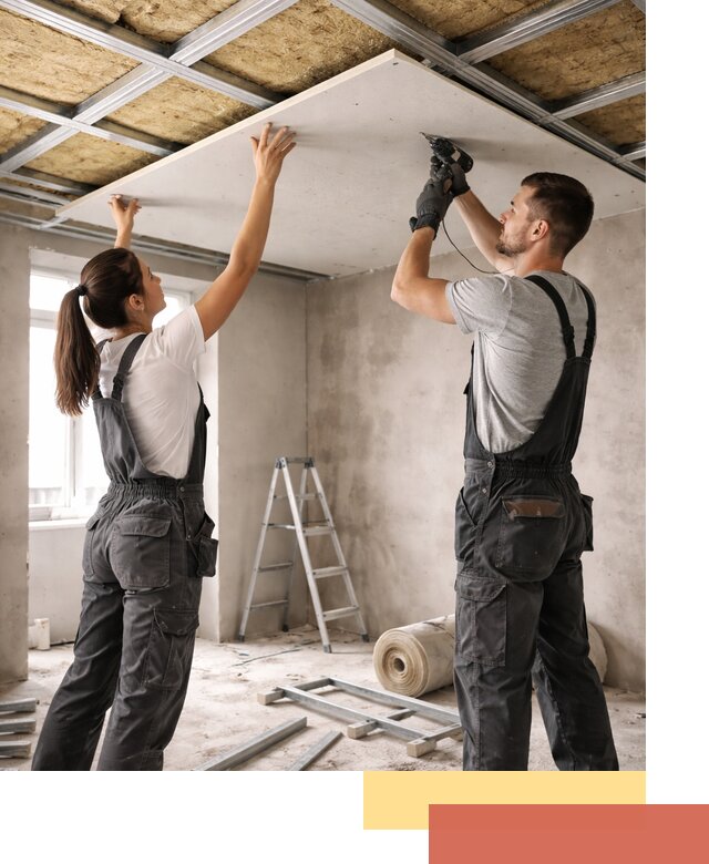 Звукоизоляция потолка из ГКЛ в соколе профессионально и надежно