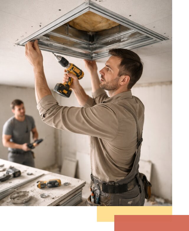 Монтаж люка в потолок из ГКЛ в соколе