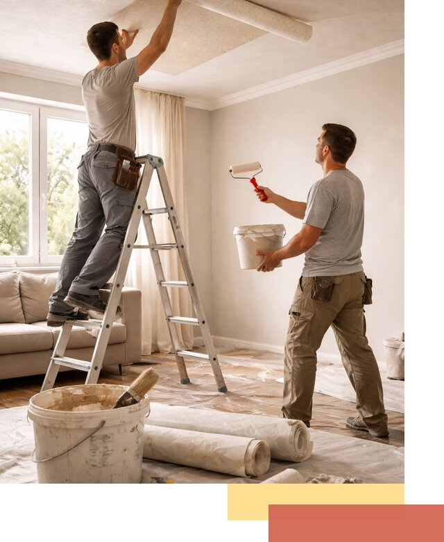 Поклейка обоев на потолок в соколе — качественно и быстро