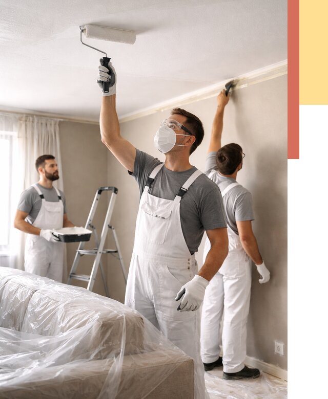 Покраска потолка водоэмельсионной краской в соколе от 2292 руб/м² — услуги под ключ | ОТДЕЛОЧНИК-Скл