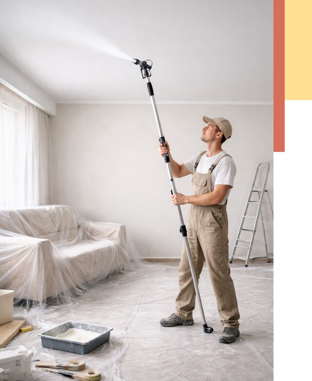 Покраска потолка краскопультом в соколе от 4689 руб. быстро и недорого | ОТДЕЛОЧНИК-Скл