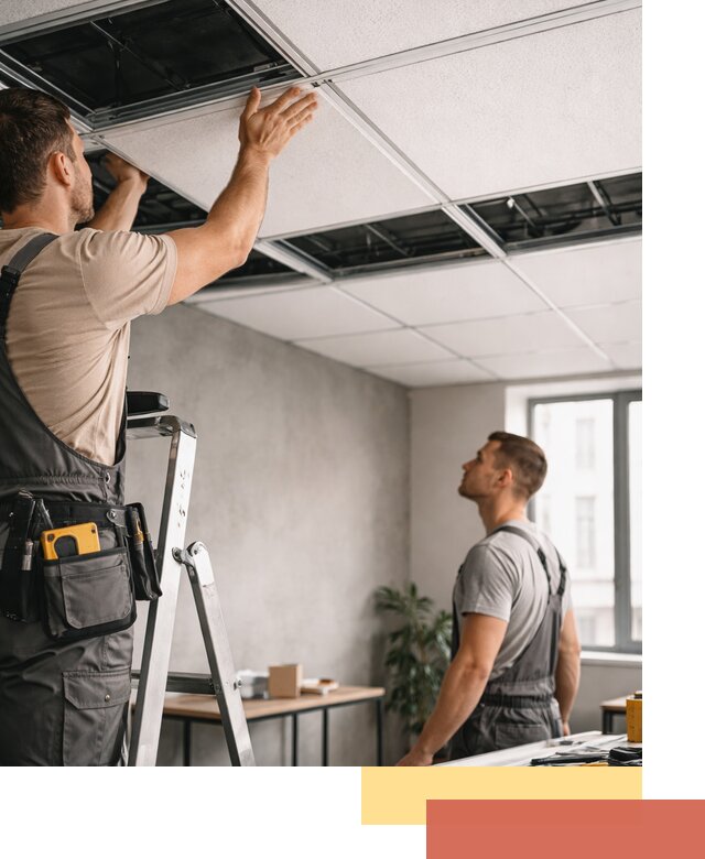 Монтаж потолочной плитки в соколе качественно и в срок