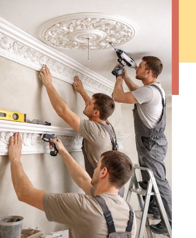 Монтаж лепнины на потолок в соколе от 3334 руб. быстро и недорого | ОТДЕЛОЧНИК-Скл